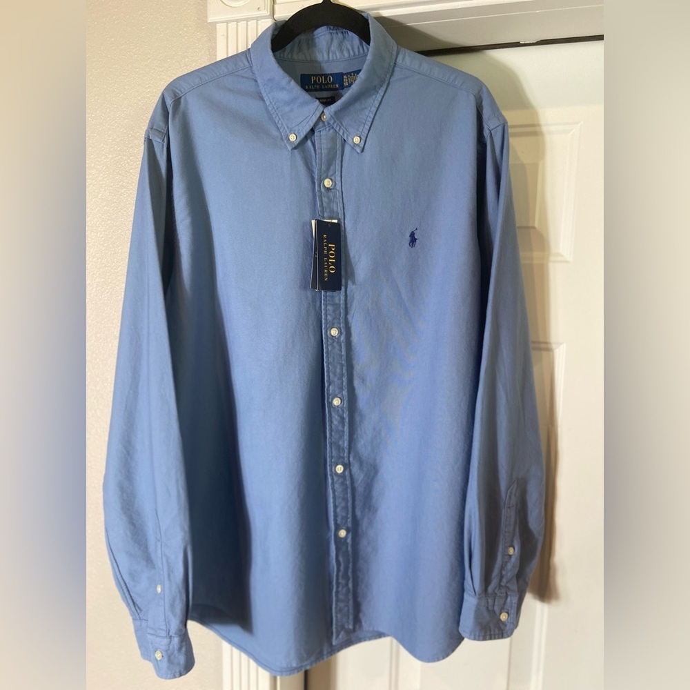 Polo Ralph Lauren~NWT~Men’s~Blue~Classic Fit~Button-Down Oxford Shirt~Size XL/TG